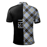 Clan Bell of the Borders Tartan Polo Shirt Half of Me - Cross Style QR47 Bell of the Borders Tartan Tartan Polo